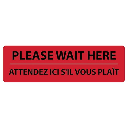 Please Wait Here Bar, French, Red, 15, 8619R